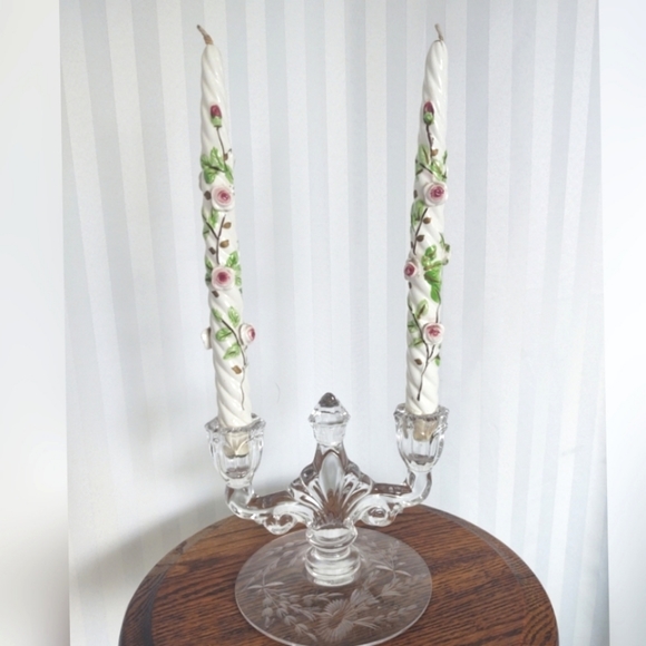 Double Light glass candle stick holder by Heisey - Picture 5 of 5